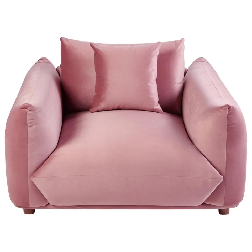 LUVOS - Fauteuil - Roze - Fluweel
