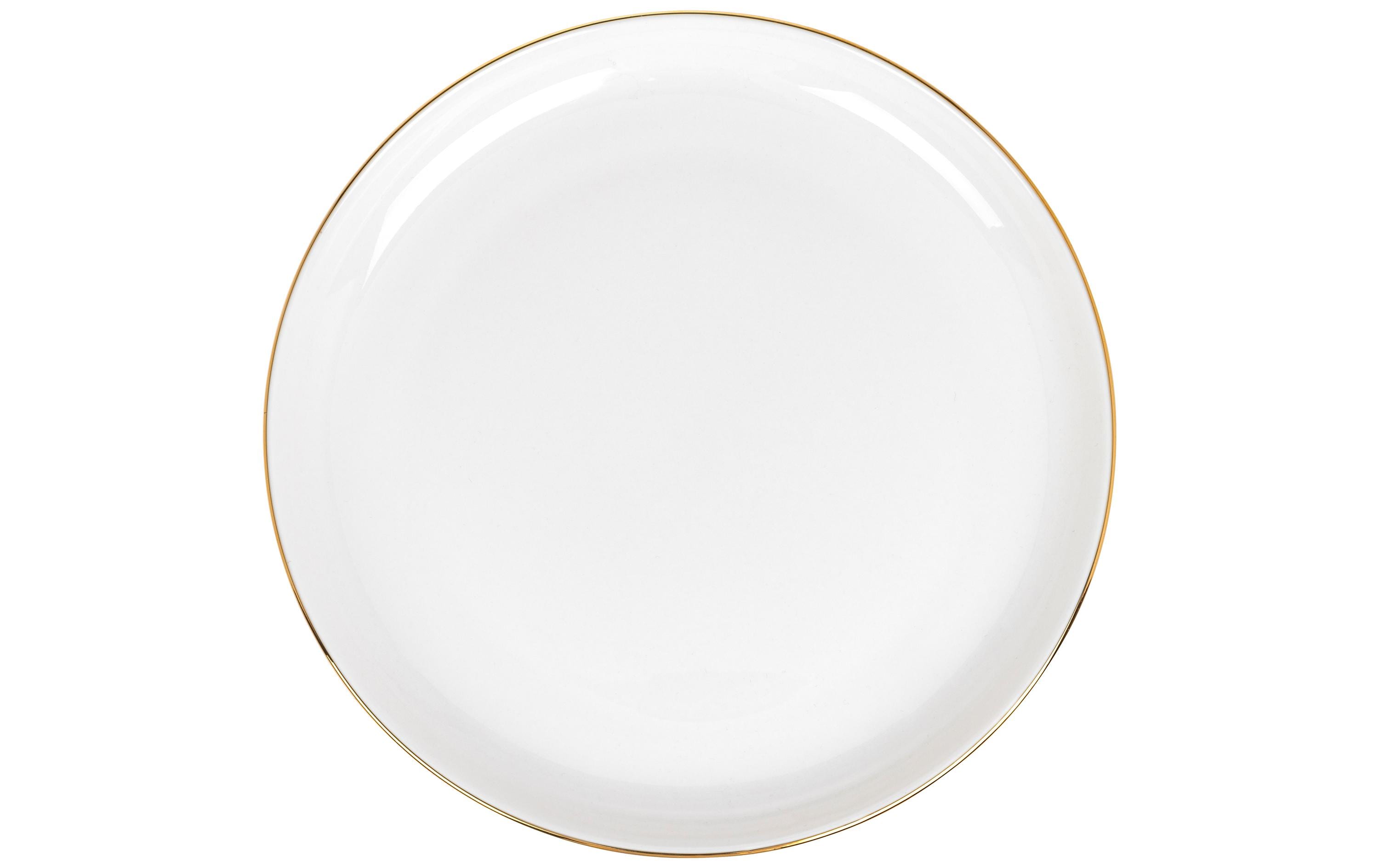 Speiseteller Ø 26.5 cm, 6 Stück, Weiss/GoldRundes Tellerset
