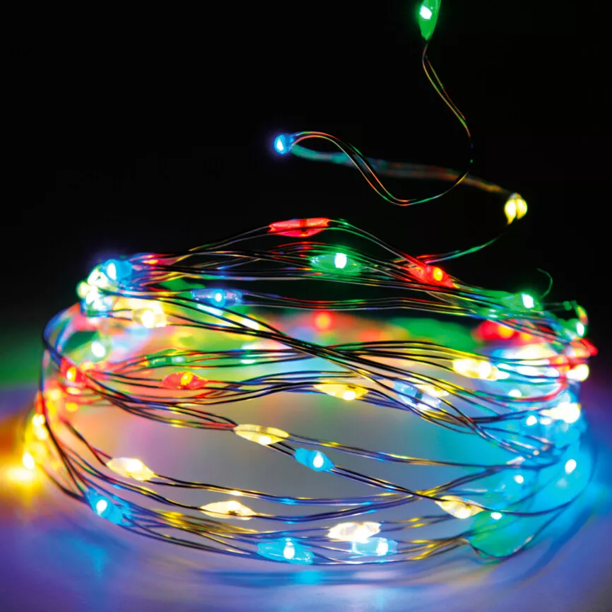 Guirlande lumineuse 32 m 320 Micro LED Fil d'argent Multicolore