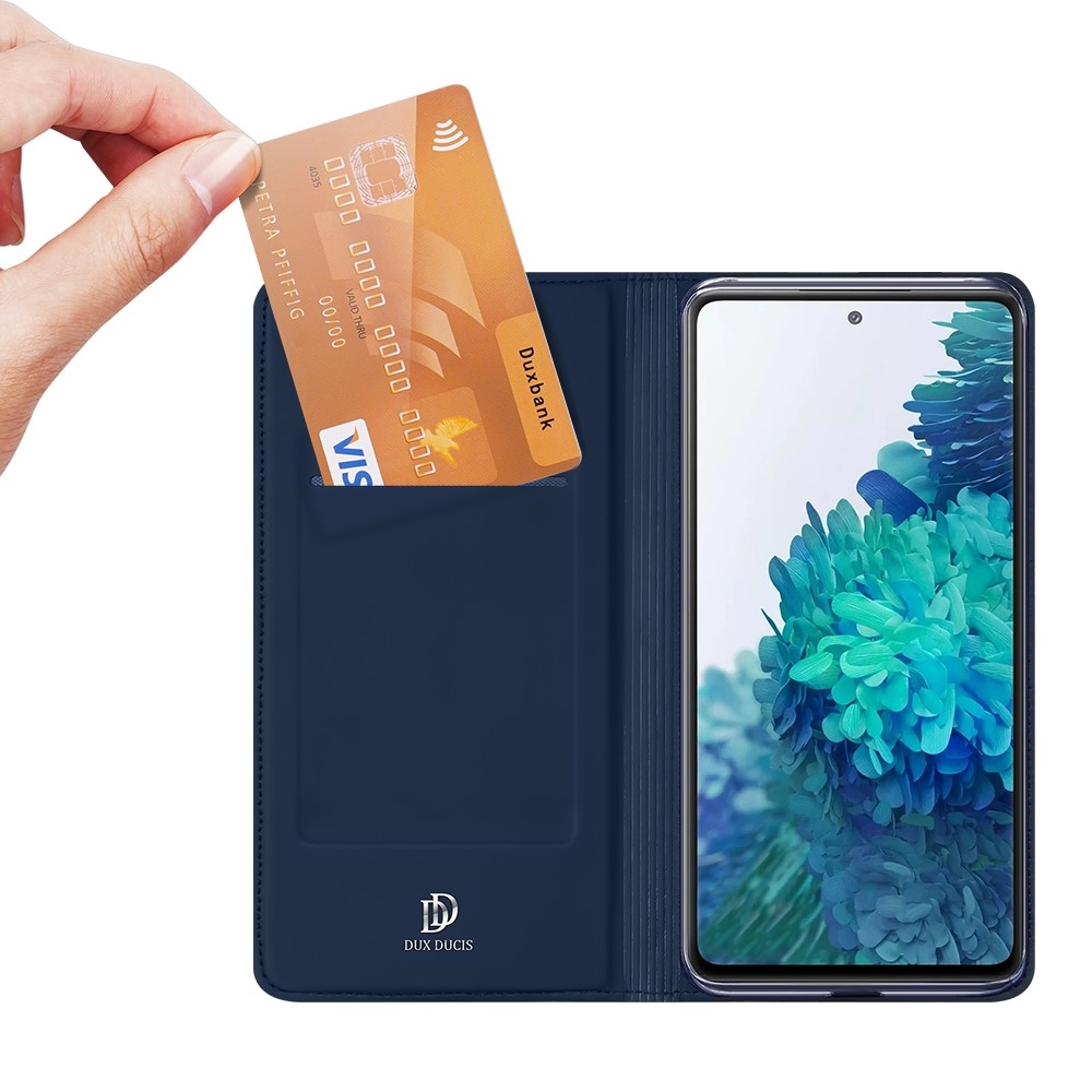 Samsung Galaxy S20 FE / S20 FE 5G Flip Wallet Cover Leder Tasche - Dunkelblau