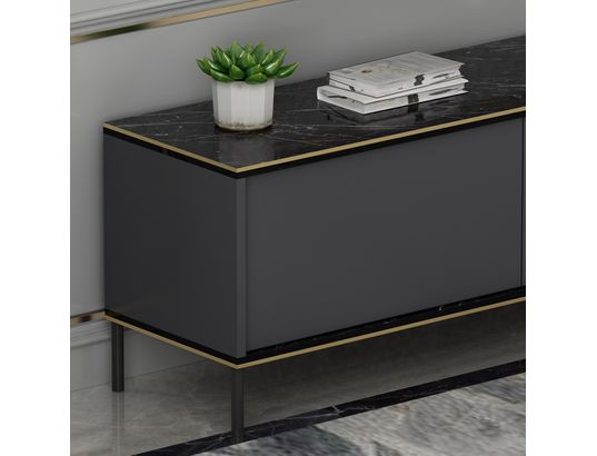 CONCEPT1 - Meuble TV Imaj anthracite 180 x 35 x h45,2 cm