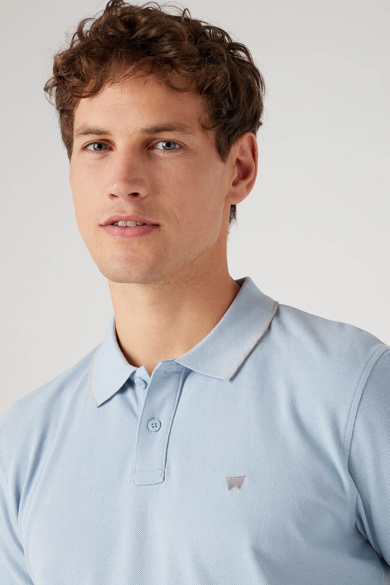Camisa polo de manga curta padrão - Azul