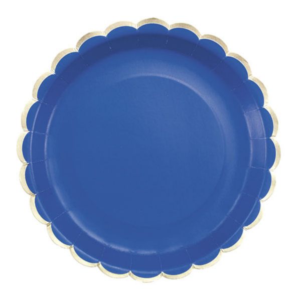 Tim E Puce Pratos 23cm com rebordo Dourado - Azul 8 un. - 550675300