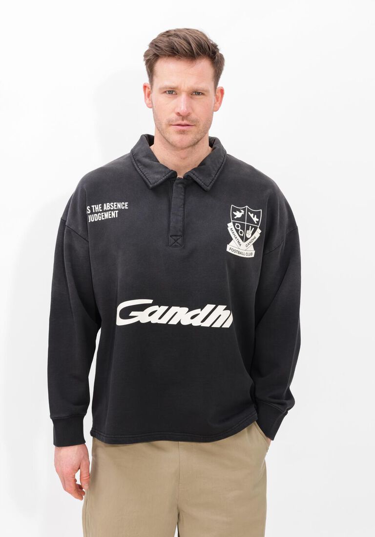 zwarte hopeium sweater football polo sweat