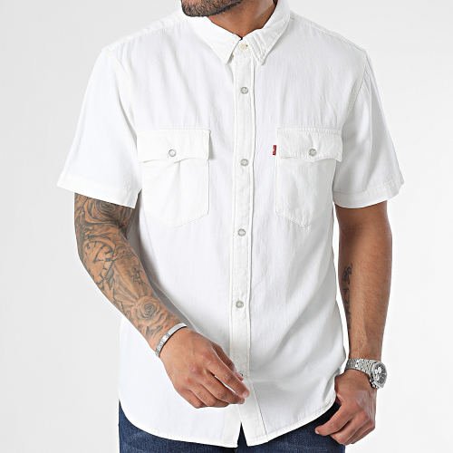 Chemise Jean Manches Courtes Relaxed A5722 Blanc