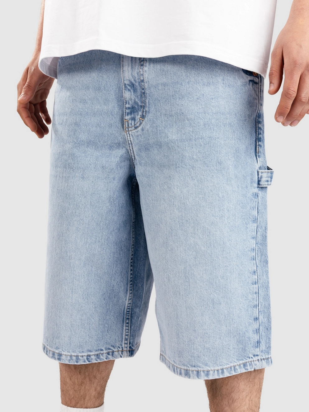 Solid SDTOMMY Carpenter Shorts light blue denim