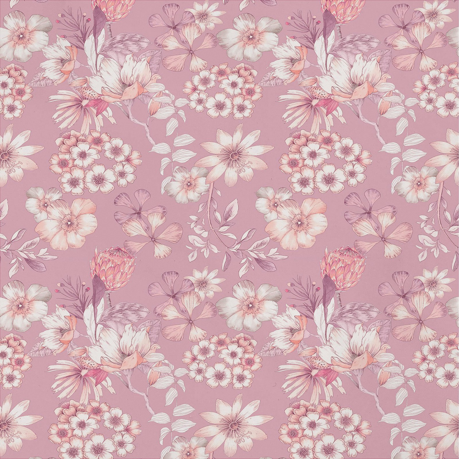 Bettwäsche pink mit Blumen 50x70 Kissenbezug