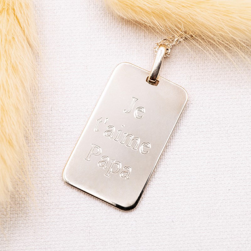 Collie homme plaque en argent
