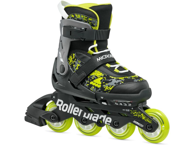 ROLLERBLADE Inline-Skates Microblade SL Schwarz/Lime, 36.5- Verstellbare Inline-Skates für Kinder