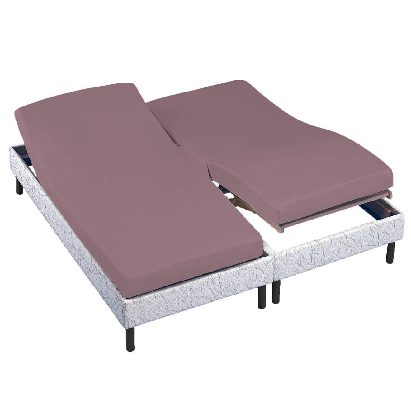 United by PDC Drap housse 100% Percale de Coton bonnet 30 cm violet