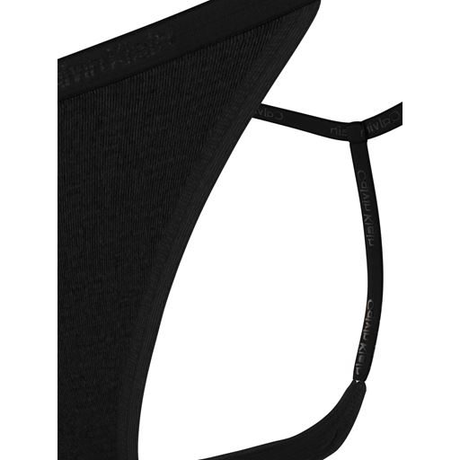 Calvin Klein Ideal Cotton String Thong, Black, XS