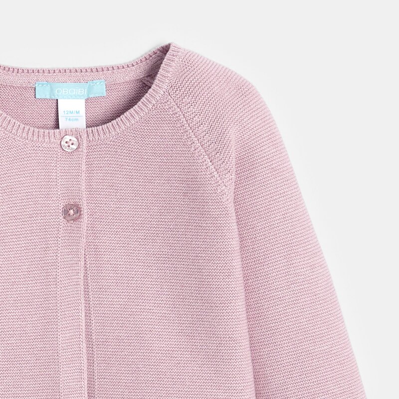 Gilet tricot à revers mauve bébé fille Mauve Violet