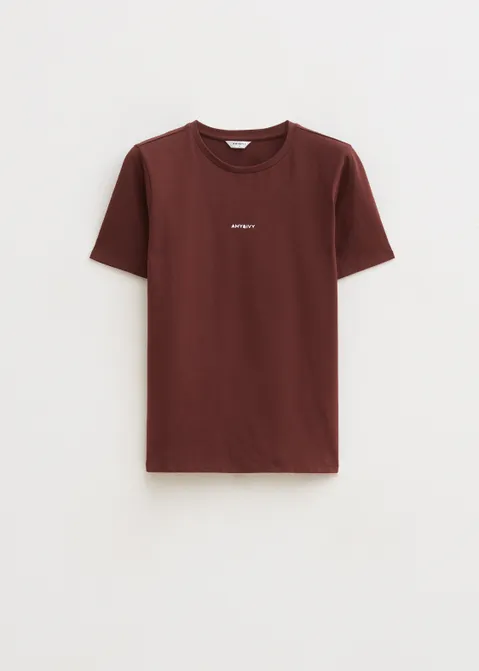 T-shirt met logo bruin (BRN.D)