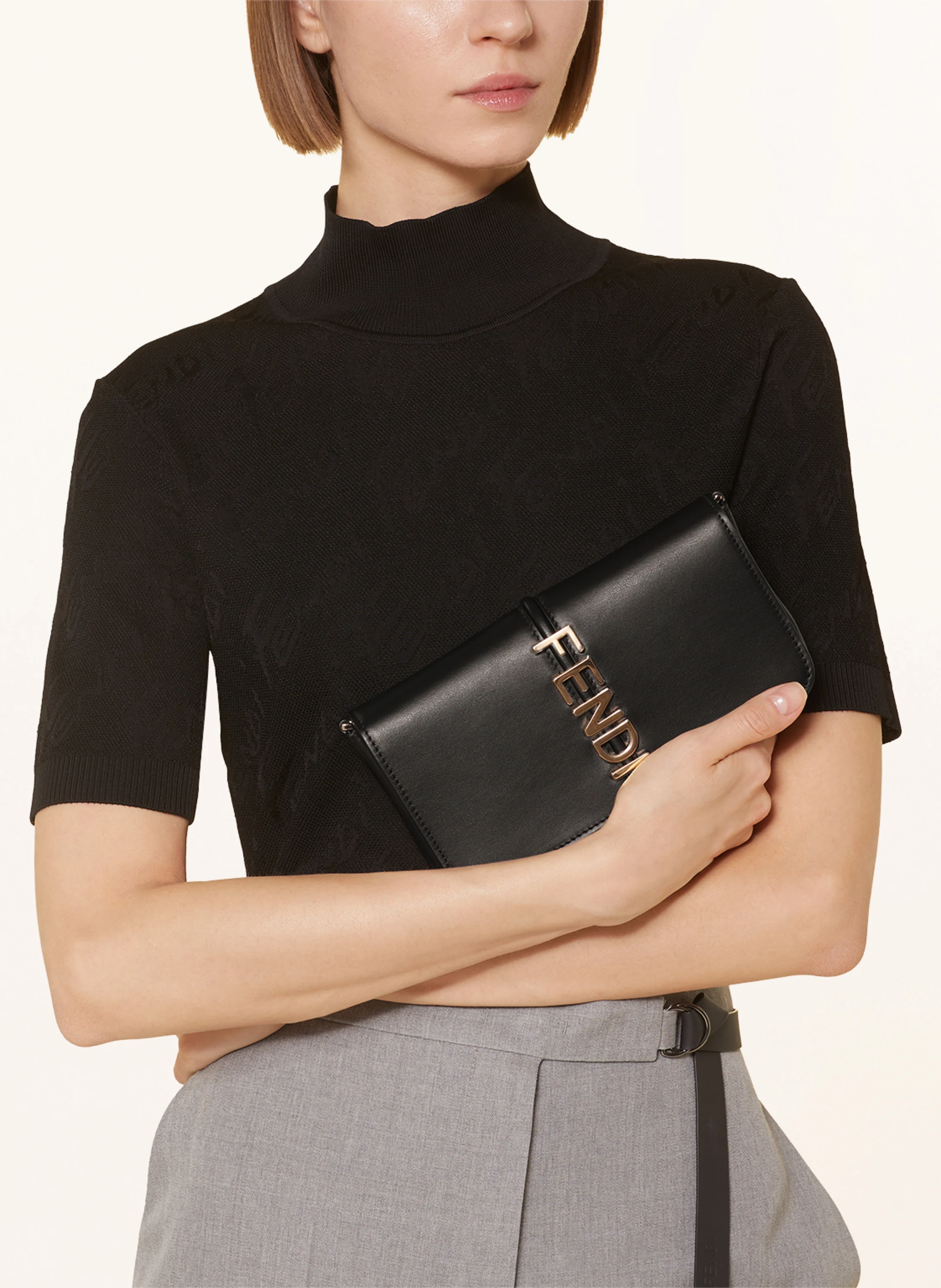 FENDI Geldbörse FENDIGRAPHY zum Umhängen mit Pouch