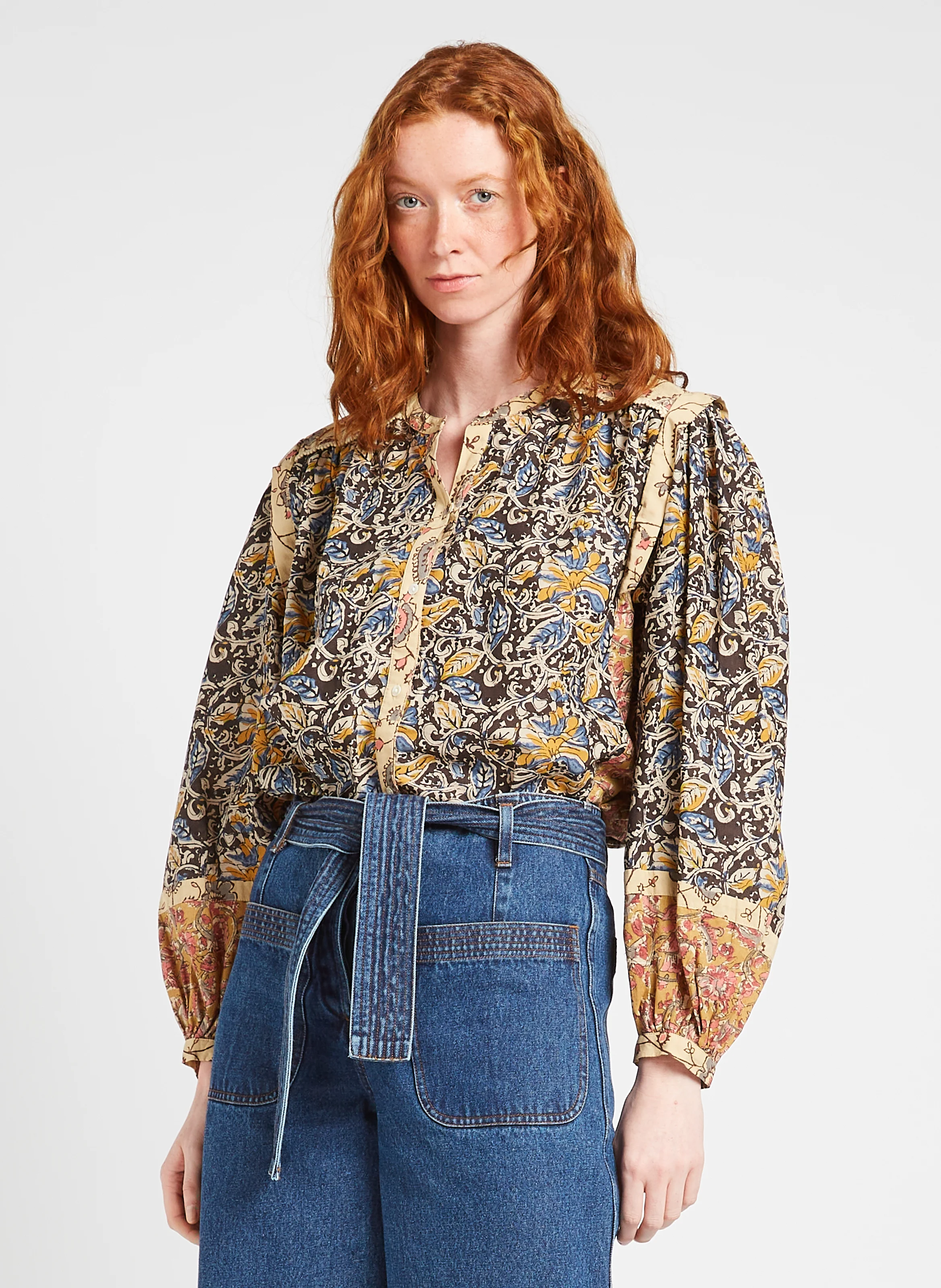 JANE - Chemise droite imprimée en coton bio | Multicolore