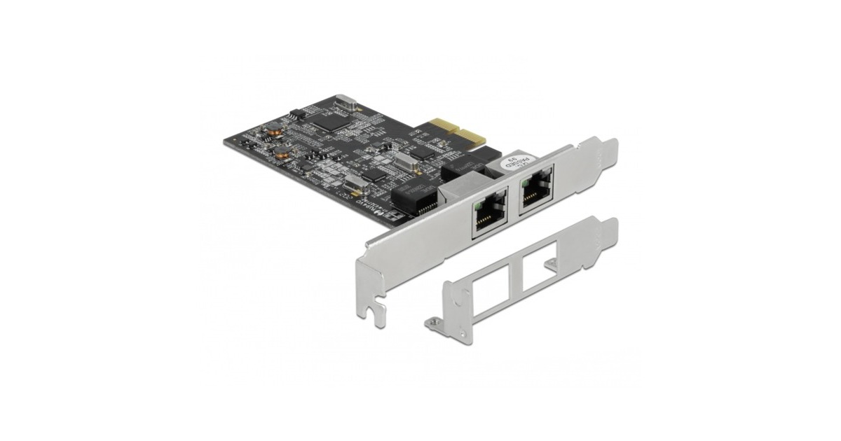 DeLOCKPCI Express x2 Card naar 2x RJ45 2,5 Gigabit LAN RTL8125 netwerkadapter