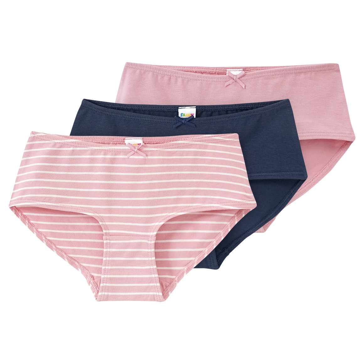 Famy 3 Mädchen Pantys aus Bio-Baumwolle rosa / dunkelblau