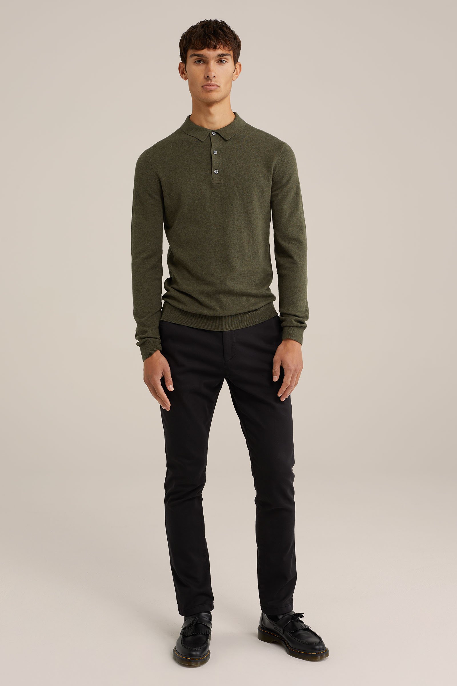 slim fit chino van jog kwaliteit Fundamentals Zwart