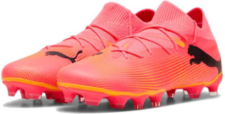 PUMA Future 7 Match Gras Kunstgras Voetbalschoenen (MG) Roze Zwart Oranje
