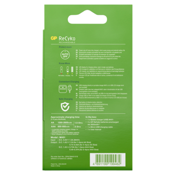 GP ReCyko  USB Rapid Batterijlader incl. 4 AA Batterijen