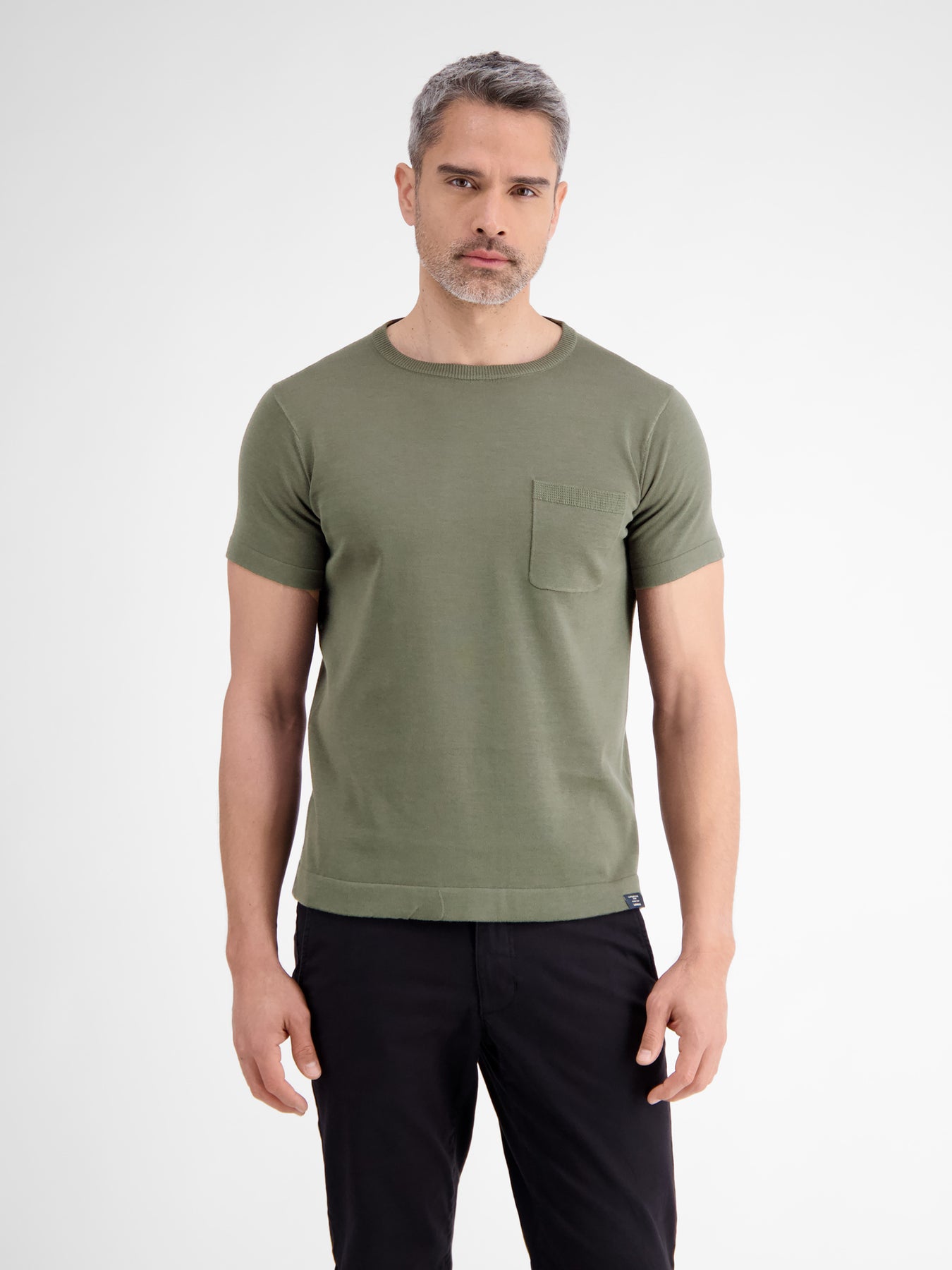 Strick-T-Shirt mit Brusttasche