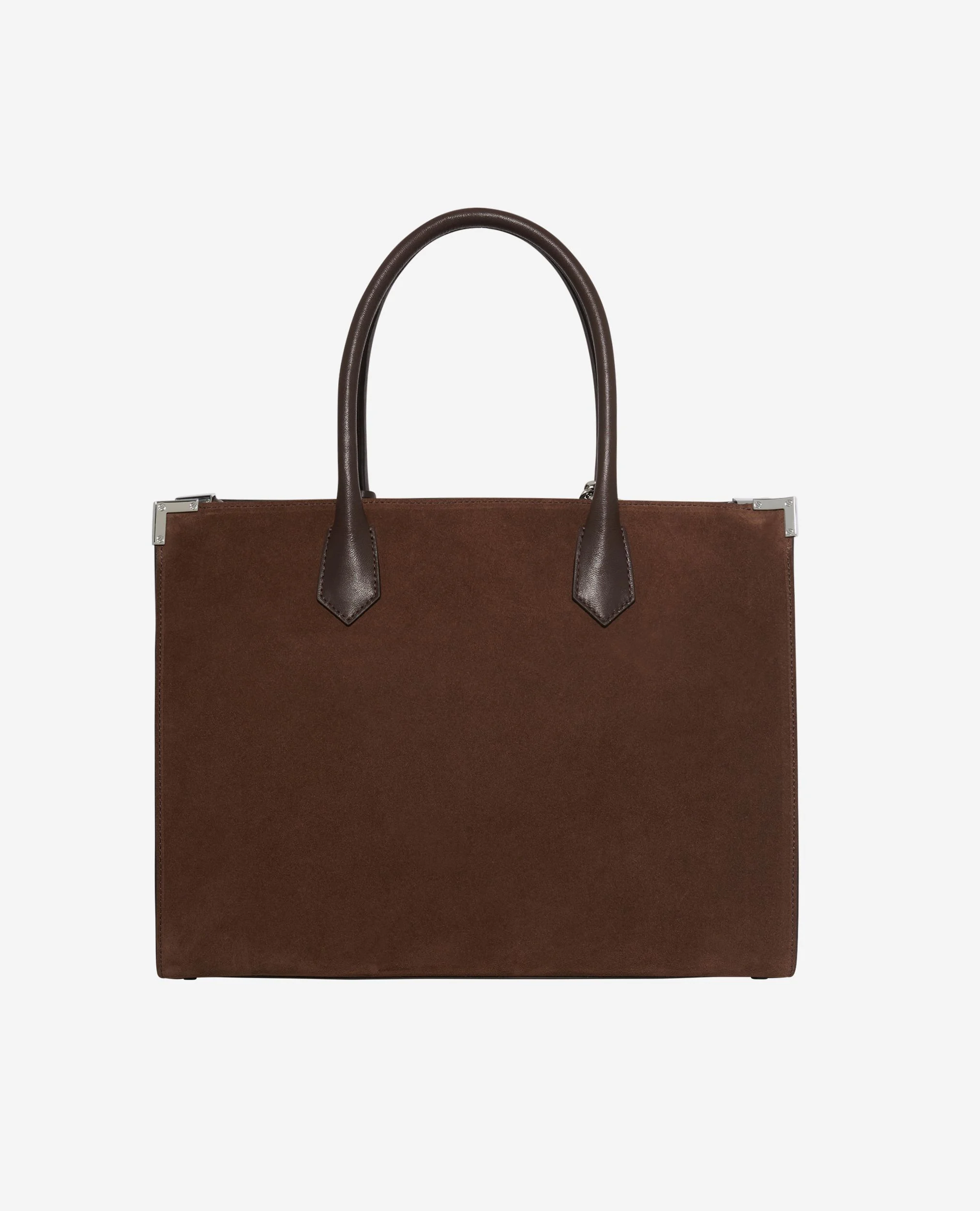 Sac cabas Ming L en suède marron