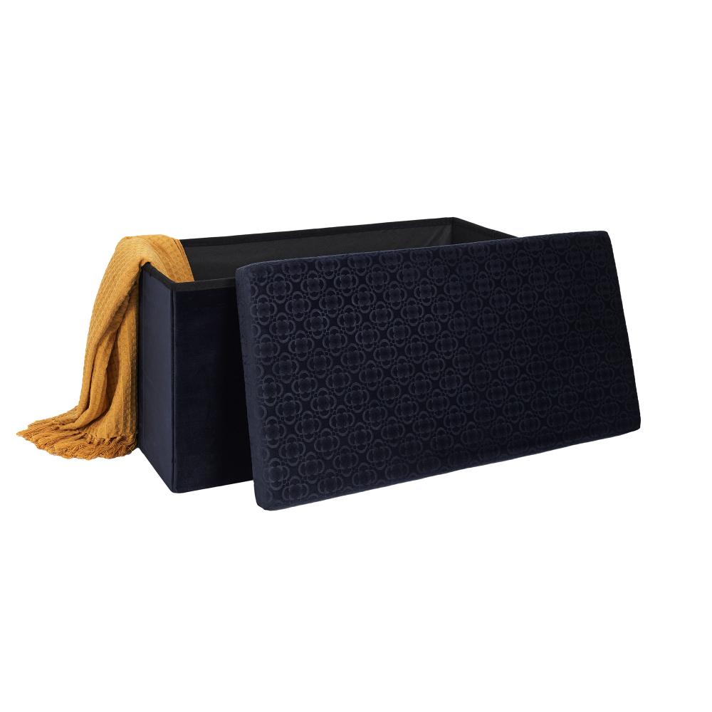 COFFRE BANC PLIABLE RETRO BLEU NUIT