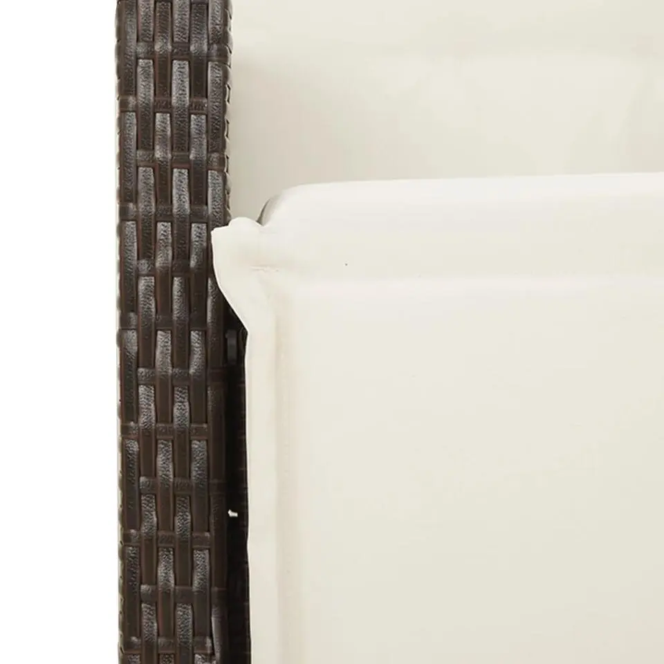 vidaXL - Verstelbare tuinstoelen en voetensteun - Bruin - Poly rattan - 2 stuks