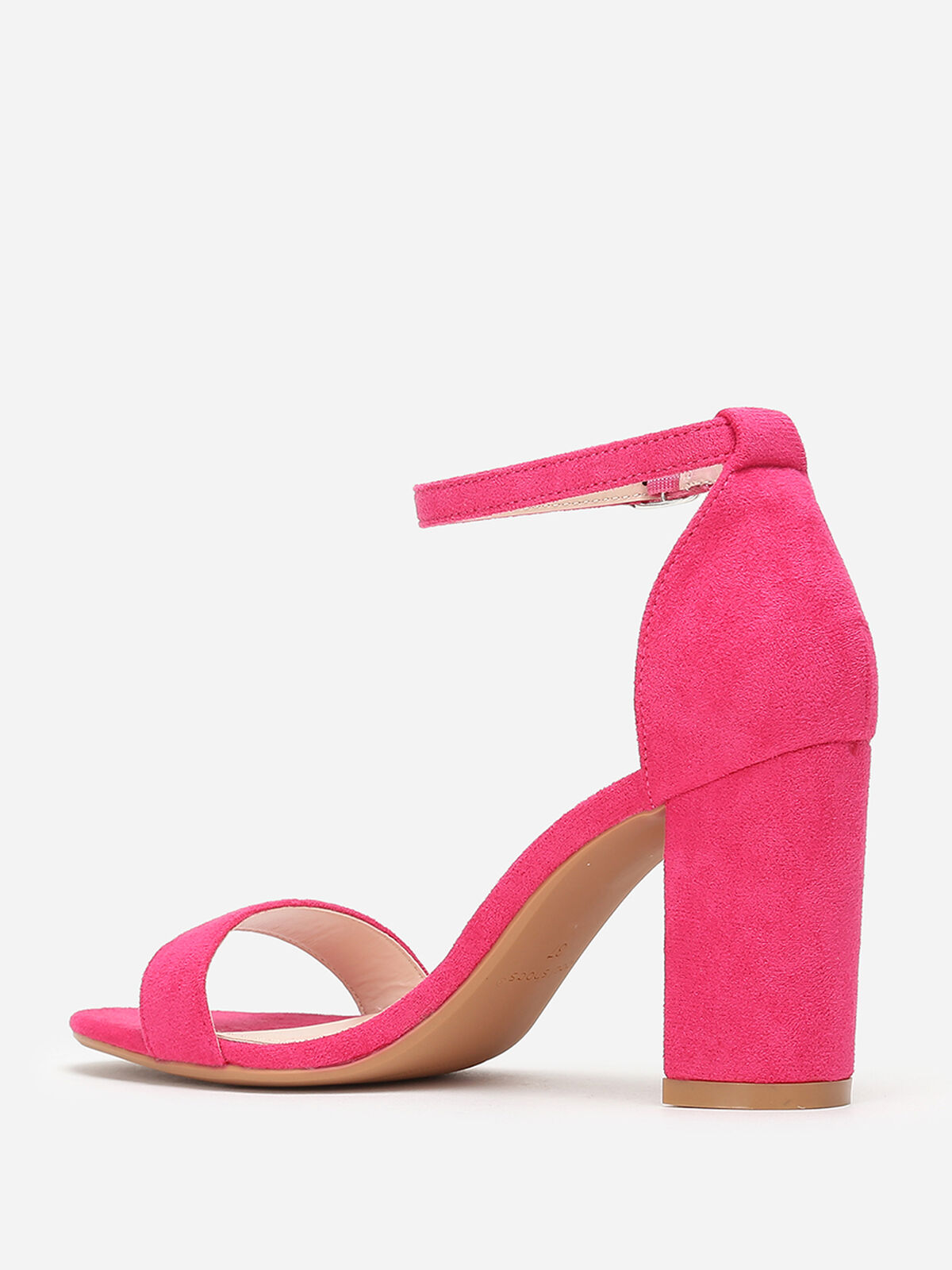 Sandales à brides et talon carré- Fuchsia