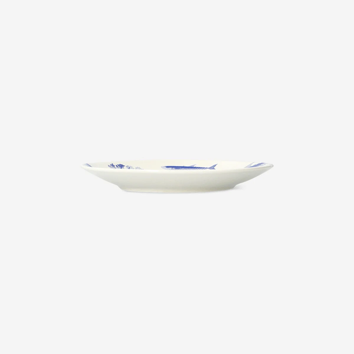 Tallerken med blåt fisketryk - 16 cm