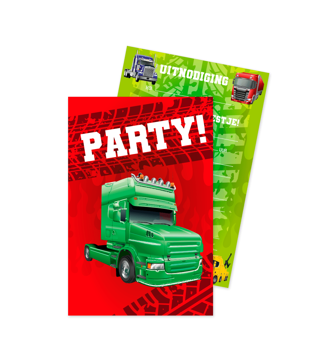 Party Uitnodigingen Trucks 16cm