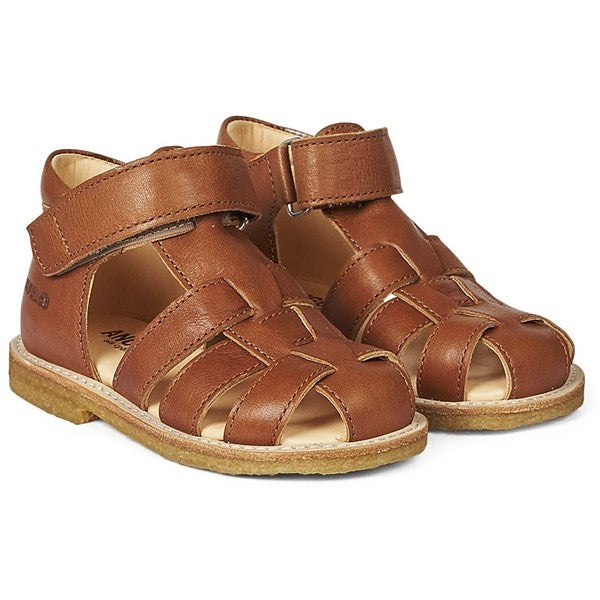 Begyndersandal M. Velcrolukning Cognac