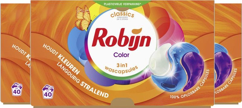 Robijn Classics Color 3-in-1 Wascapsules - 3 x 40 wasbeurten - Voordeelverpakking