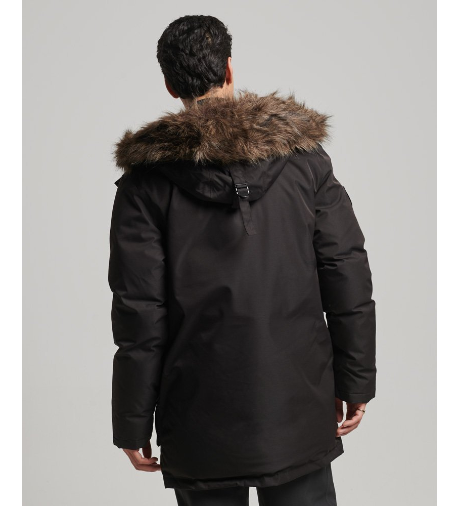 Casaco parka de penas Superdry Everest para neve, preto