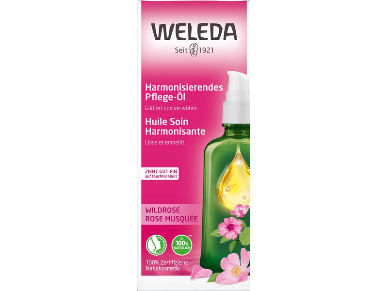 WELEDA Körperöl Wildrose 100 ml Natürliches Pflegeöl glättet und verwöhnt