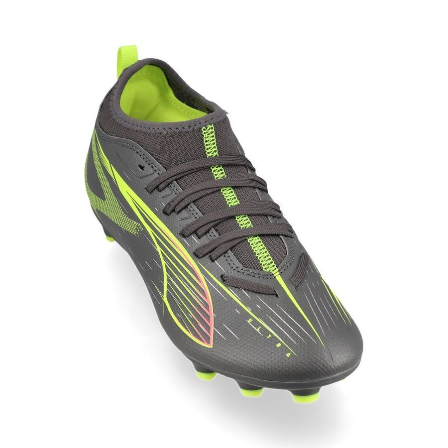 PUMA Ultra 5 Match FG/AG Audacity - Matte Aged Silver/Jaune/Argenté Enfant