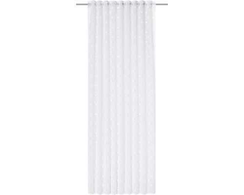 Gordijn met gordijnband Fluffy Dots wit 140x255 cm