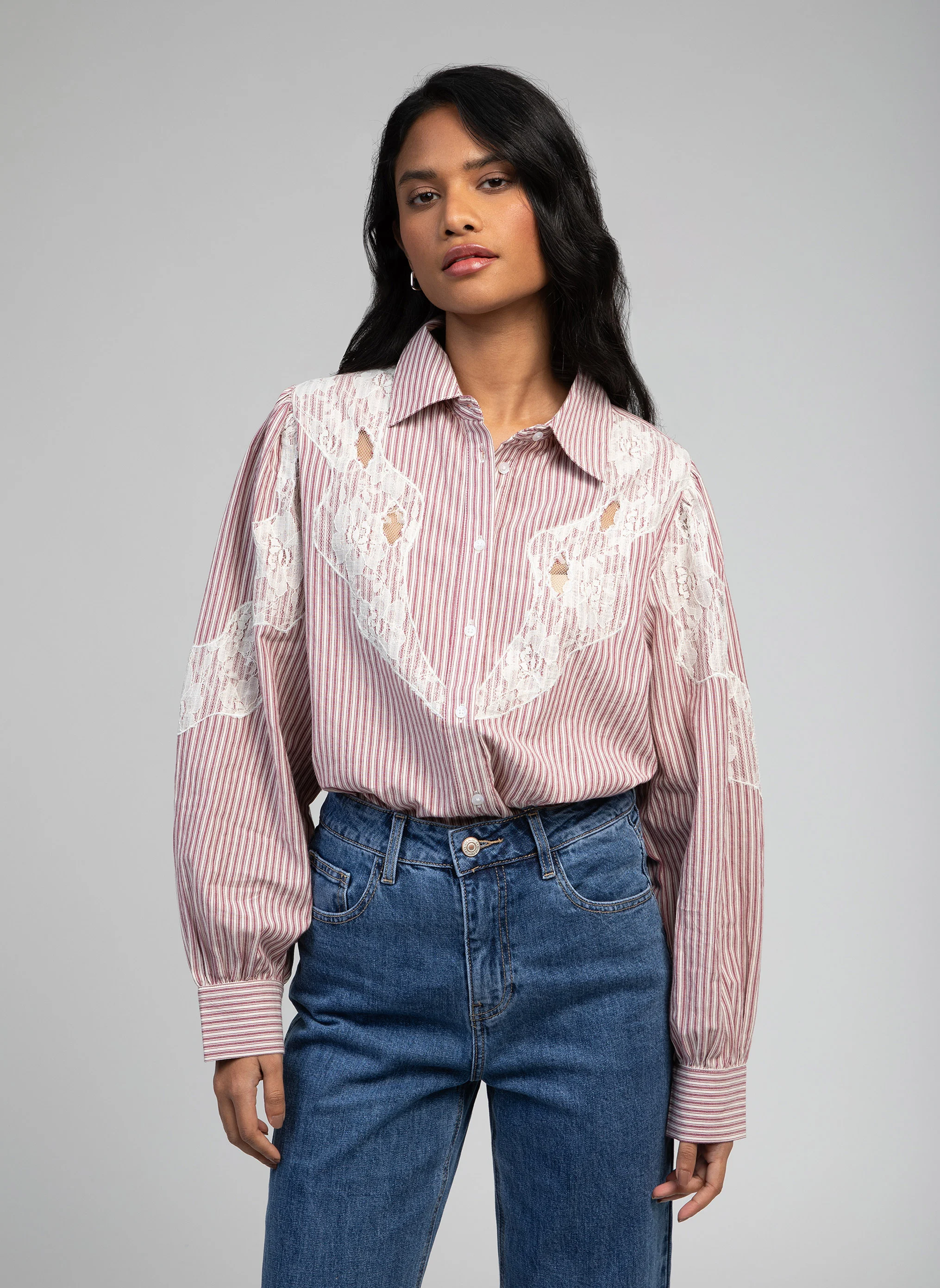 SAIDE - Chemise à dentelle en coton |