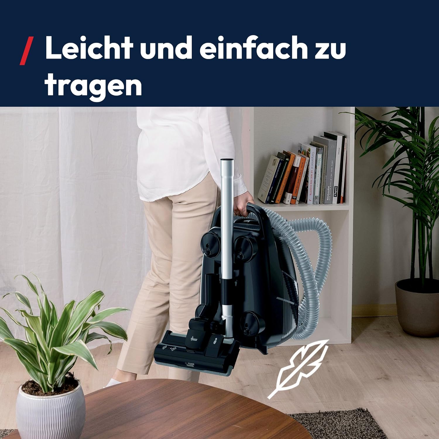 Hoover HE2 kompakter leistungsstarker Bodenstaubsauger mit Beutel für Hartböden & Teppiche, EPA-Staubfilter, 3,5 L Staubbehälter, integriertes Zubehör, 850 W, 10 m Arbeitsradius [HE2Z10A]