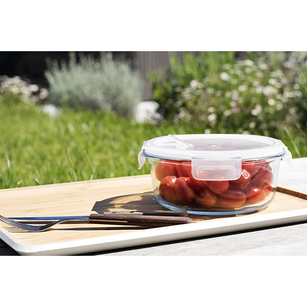 Plat boite ronde en verre 950 ml Pebbly