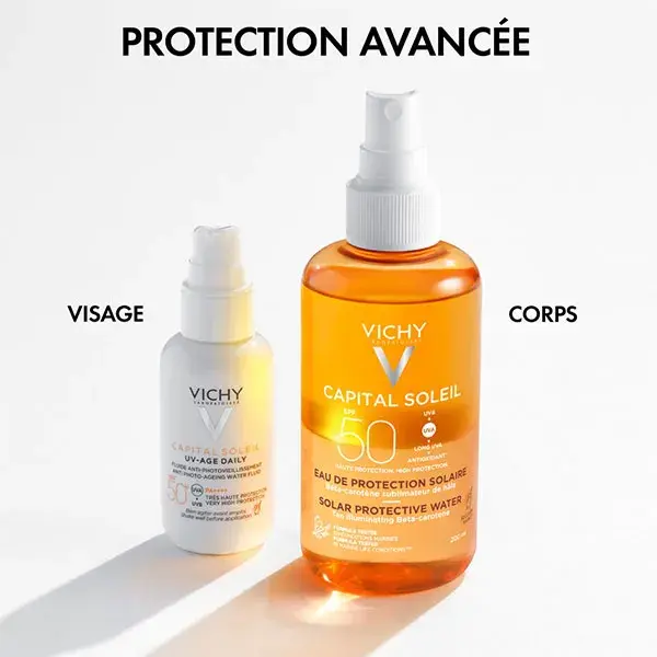 Vichy Capital Soleil Água Protetora Solar para um Bronzeado Sublime FPS 50 200ml