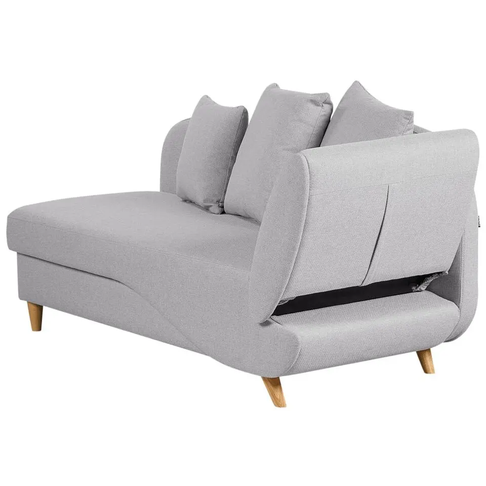 MERI II - Chaise longue - Lichtgrijs - Rechterzijde - Fluweel