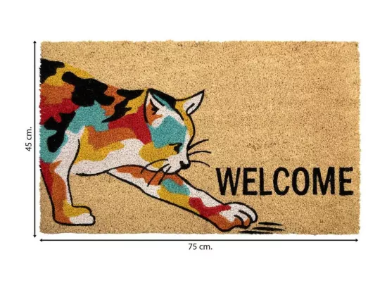 Tapis d'entrée en PVC imprimé blanc 45x75