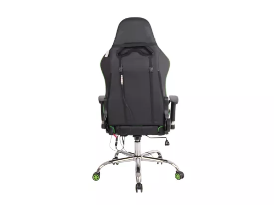 Chaise de bureau - Similicuir & Métal chromé - Noir / Vert - Limit XM