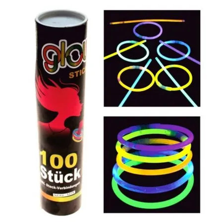 KG Hamburg Glow Sticks Knicklichter 100 Stück inkl. Steck-Verbindungen, sortiert