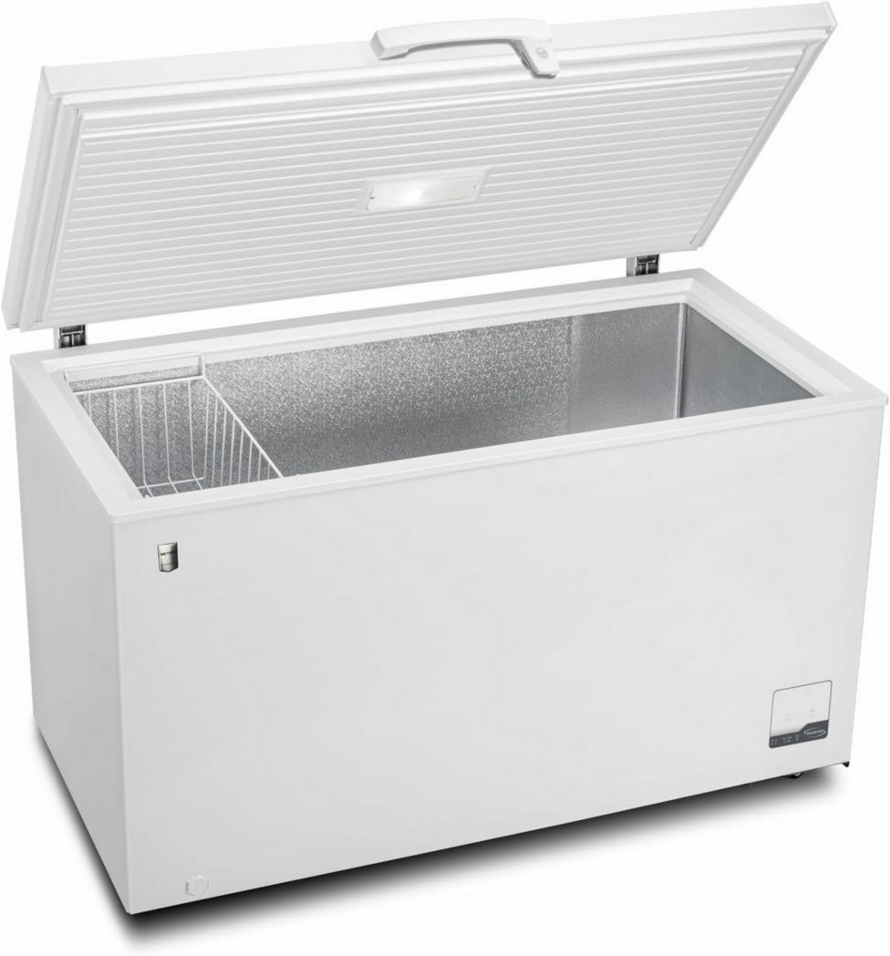 Congélateur coffre professionnel METRO GHF2700S, acier, 188 x 73,5 x 94,5 cm, 700 L, 125 W, 3 paniers, éclairage LED, avec serrure, blanc/gris
