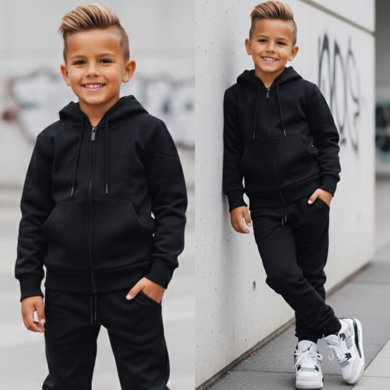 Essential hoodie set - zwart (verzenddatum 27 feb)