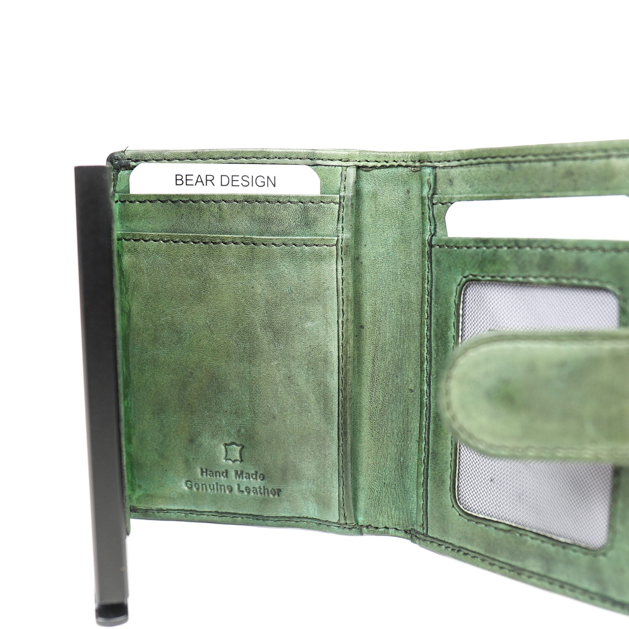 Bear Design Cow Lavato Wallet Cardprotector Bobby RFID Groen CL15689