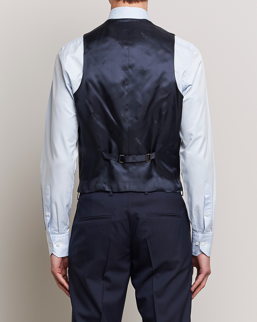 Oscar Jacobson Carlo Wool Waistcoat Blue
