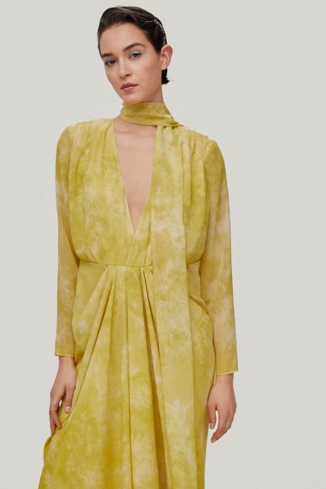 Vestido midi Aurora Degradê - Amarelo